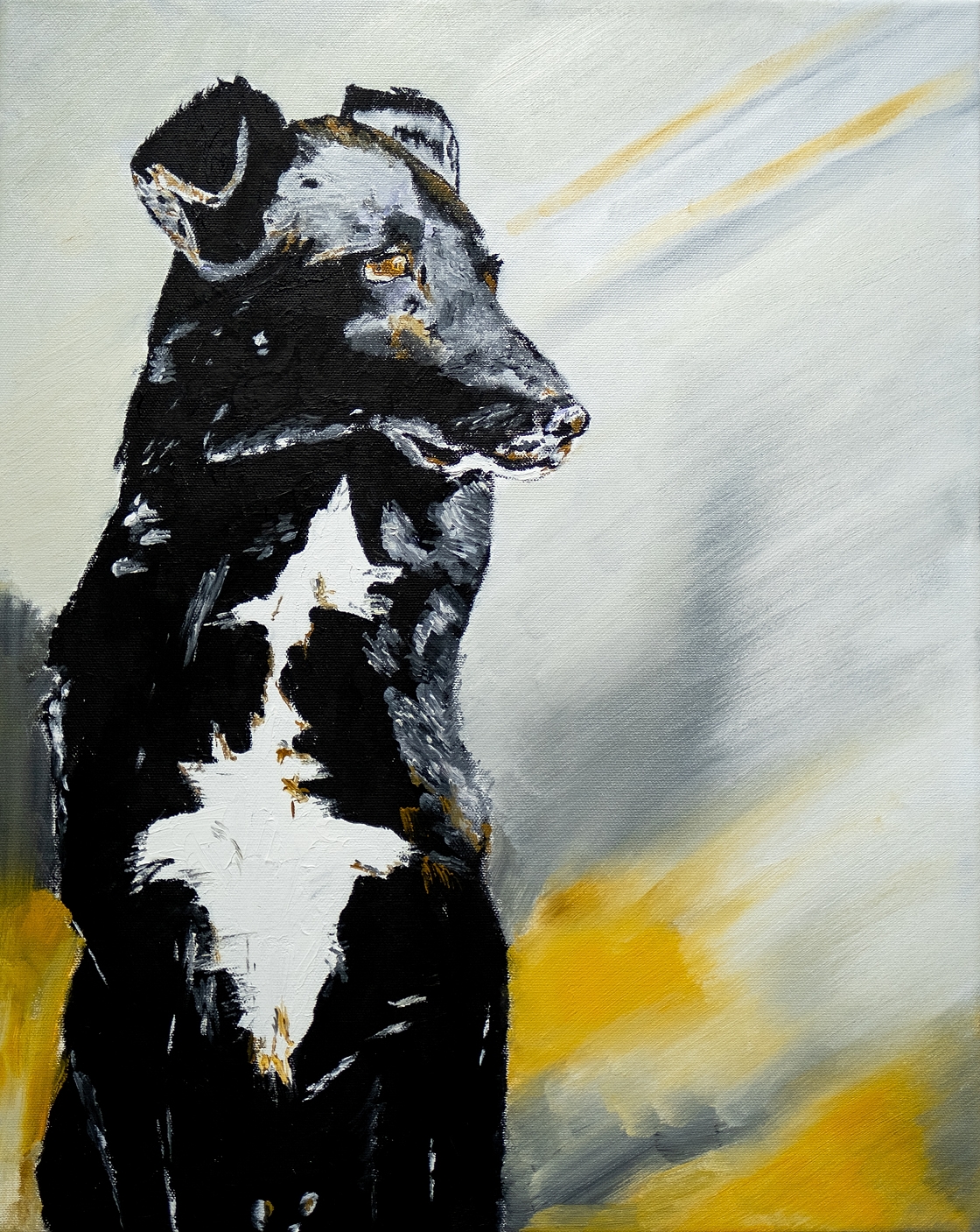 art menas drobė canvas tapyba painting oil aliejus šuo dog menas galerija dailė Vinsis