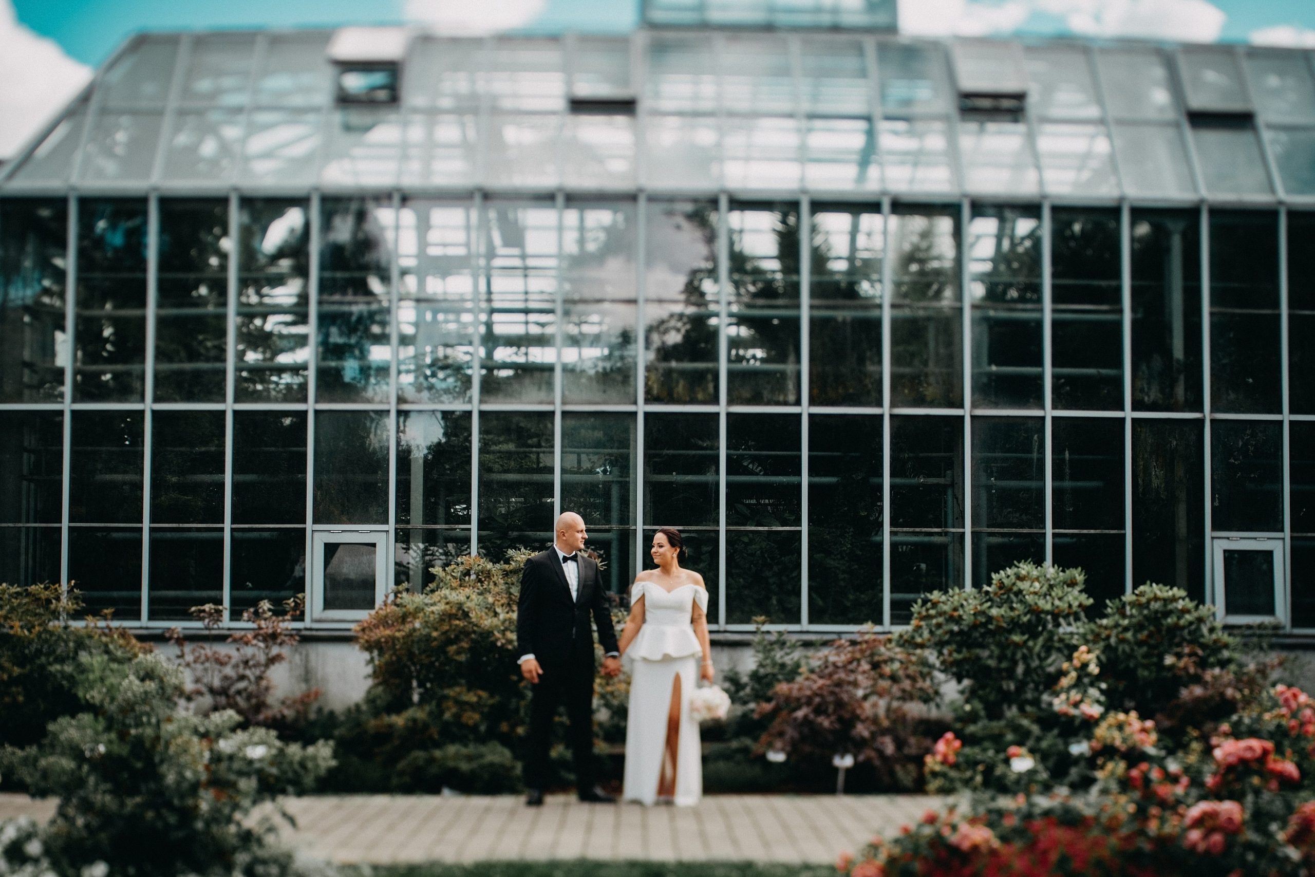 vestuvės fotografas botanikos sodas oranžerija fotosesija fujifilm suknelė kostiumas gelės